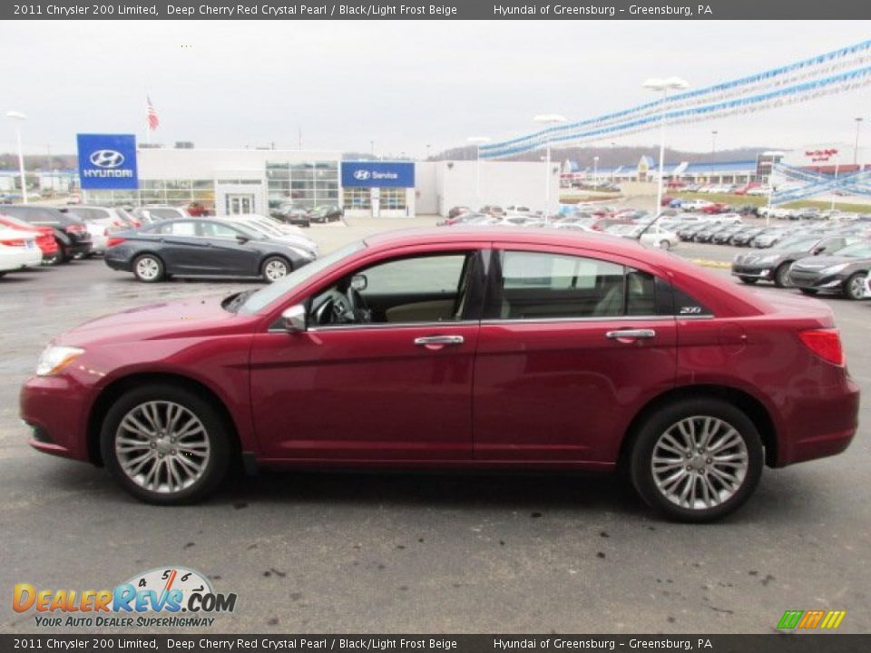 2011 Chrysler 200 Limited Deep Cherry Red Crystal Pearl / Black/Light Frost Beige Photo #6