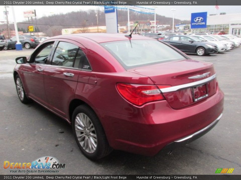 2011 Chrysler 200 Limited Deep Cherry Red Crystal Pearl / Black/Light Frost Beige Photo #7