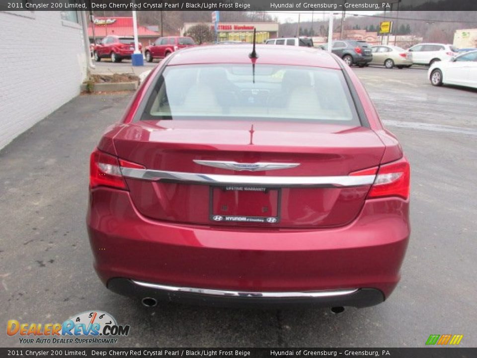 2011 Chrysler 200 Limited Deep Cherry Red Crystal Pearl / Black/Light Frost Beige Photo #8