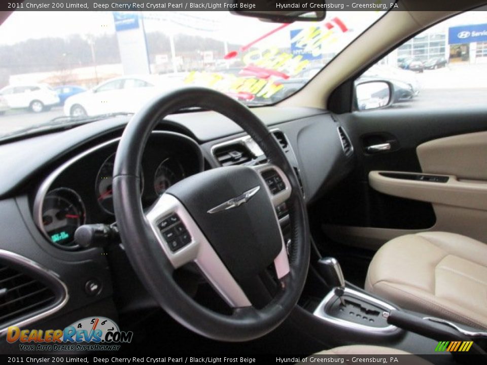 2011 Chrysler 200 Limited Deep Cherry Red Crystal Pearl / Black/Light Frost Beige Photo #13