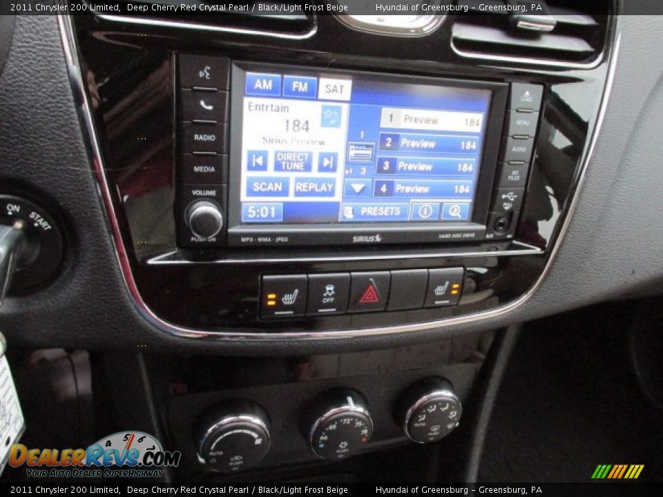 2011 Chrysler 200 Limited Deep Cherry Red Crystal Pearl / Black/Light Frost Beige Photo #17