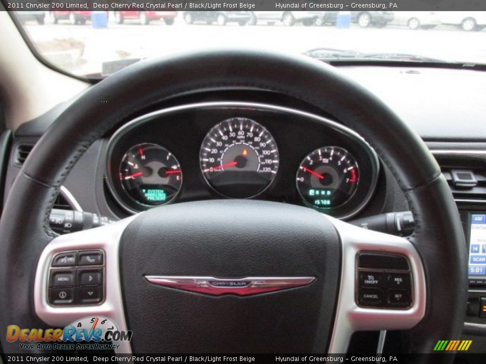 2011 Chrysler 200 Limited Deep Cherry Red Crystal Pearl / Black/Light Frost Beige Photo #18