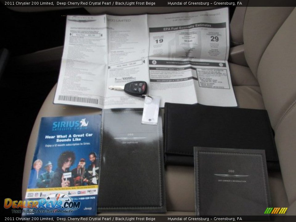 2011 Chrysler 200 Limited Deep Cherry Red Crystal Pearl / Black/Light Frost Beige Photo #23
