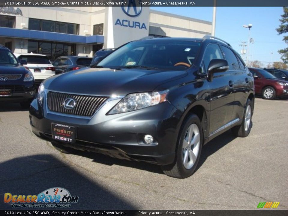 2010 Lexus RX 350 AWD Smokey Granite Mica / Black/Brown Walnut Photo #1