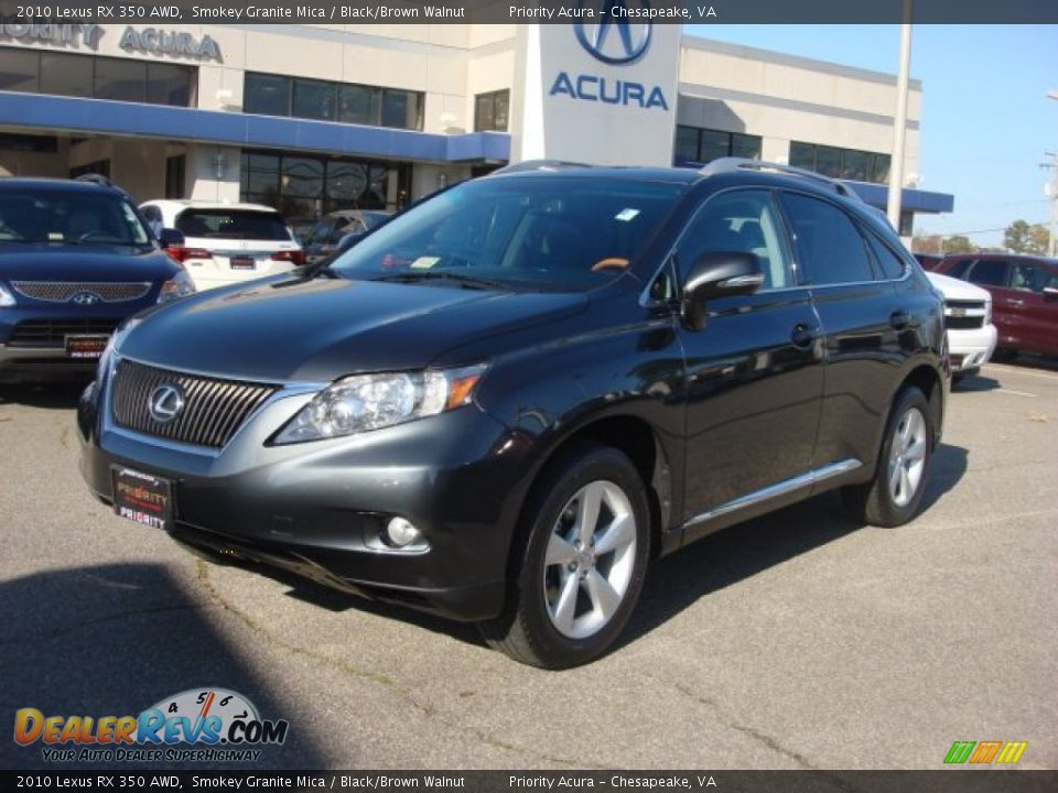 2010 Lexus RX 350 AWD Smokey Granite Mica / Black/Brown Walnut Photo #2