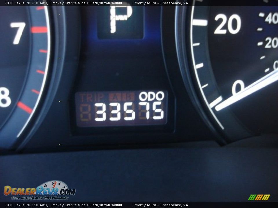 2010 Lexus RX 350 AWD Smokey Granite Mica / Black/Brown Walnut Photo #27