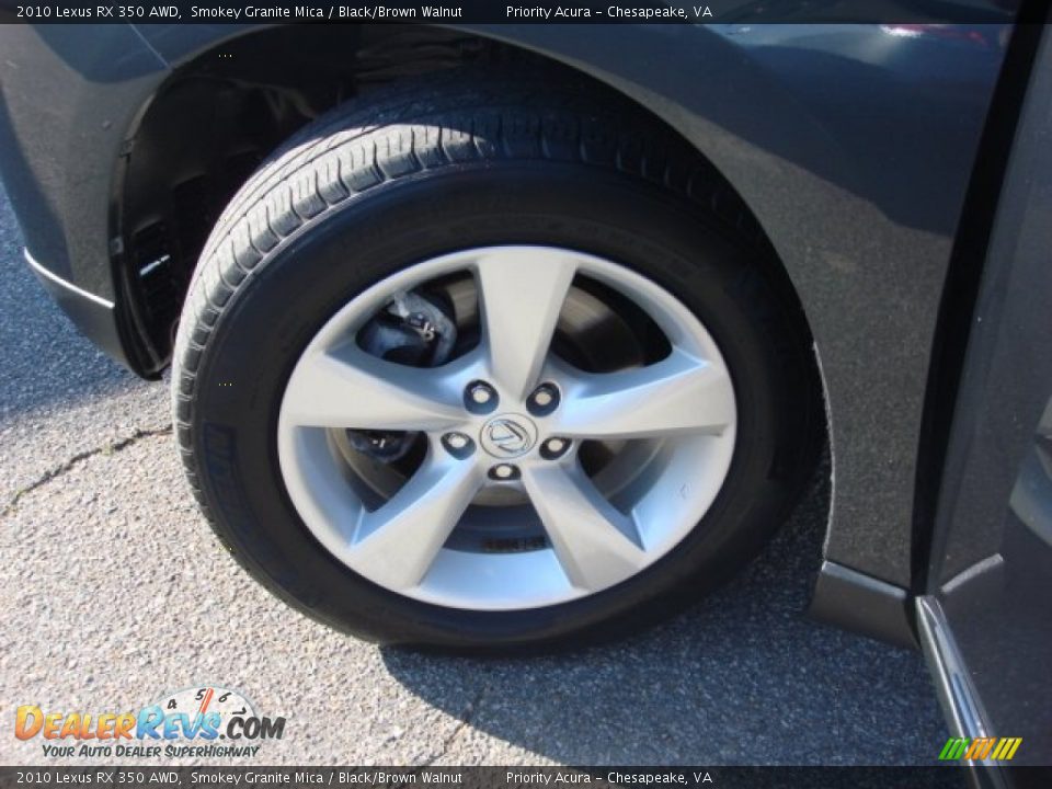 2010 Lexus RX 350 AWD Smokey Granite Mica / Black/Brown Walnut Photo #28