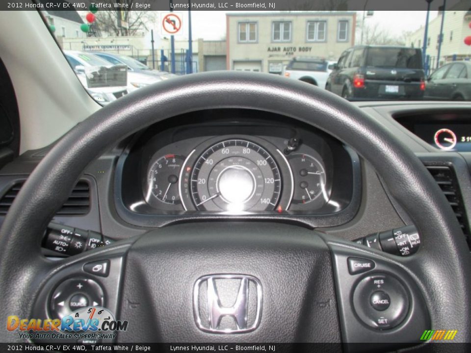 2012 Honda CR-V EX 4WD Taffeta White / Beige Photo #15