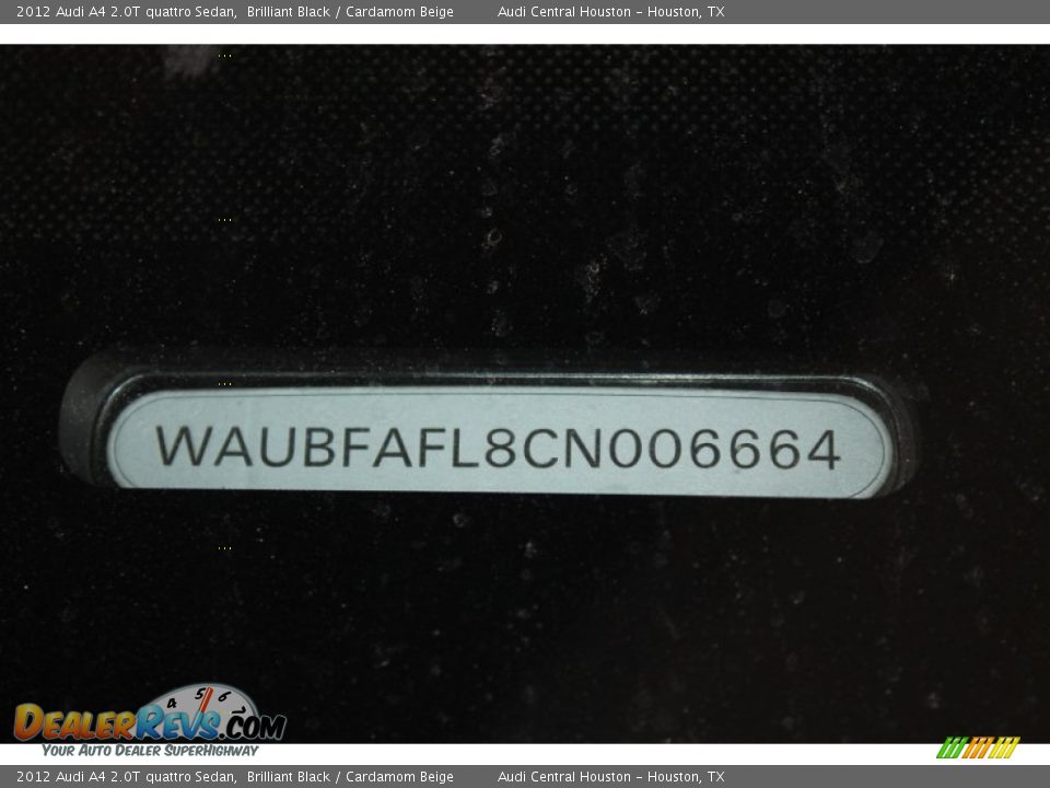 2012 Audi A4 2.0T quattro Sedan Brilliant Black / Cardamom Beige Photo #33