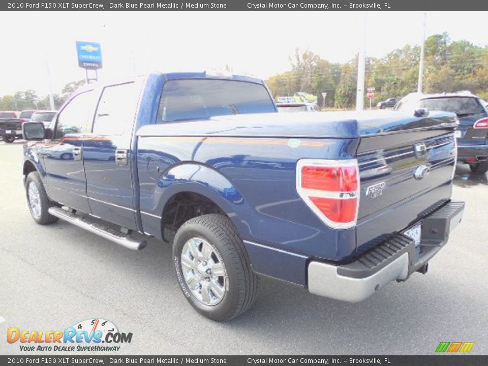 2010 Ford F150 XLT SuperCrew Dark Blue Pearl Metallic / Medium Stone Photo #3