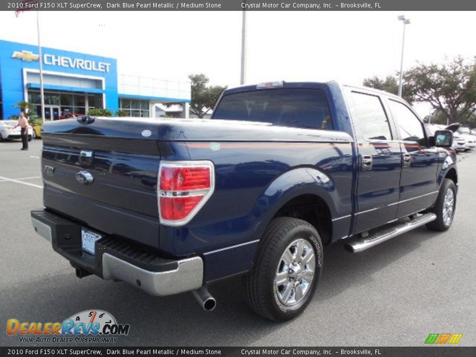 2010 Ford F150 XLT SuperCrew Dark Blue Pearl Metallic / Medium Stone Photo #8