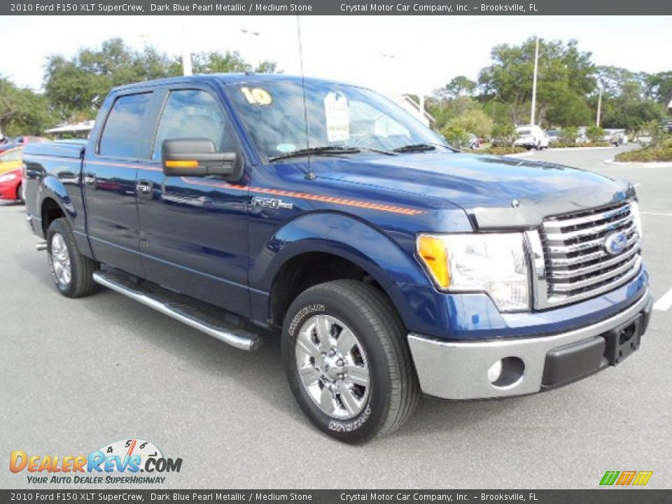 2010 Ford F150 XLT SuperCrew Dark Blue Pearl Metallic / Medium Stone Photo #10
