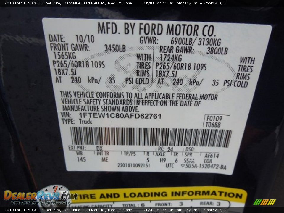 2010 Ford F150 XLT SuperCrew Dark Blue Pearl Metallic / Medium Stone Photo #22