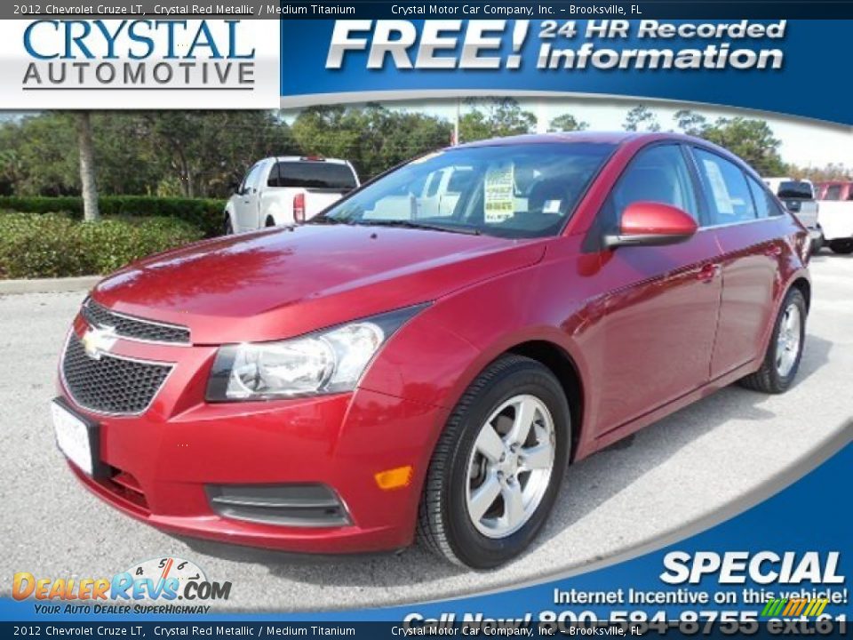 2012 Chevrolet Cruze LT Crystal Red Metallic / Medium Titanium Photo #1
