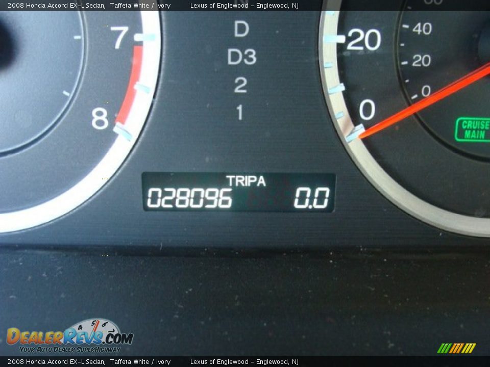 2008 Honda Accord EX-L Sedan Taffeta White / Ivory Photo #15