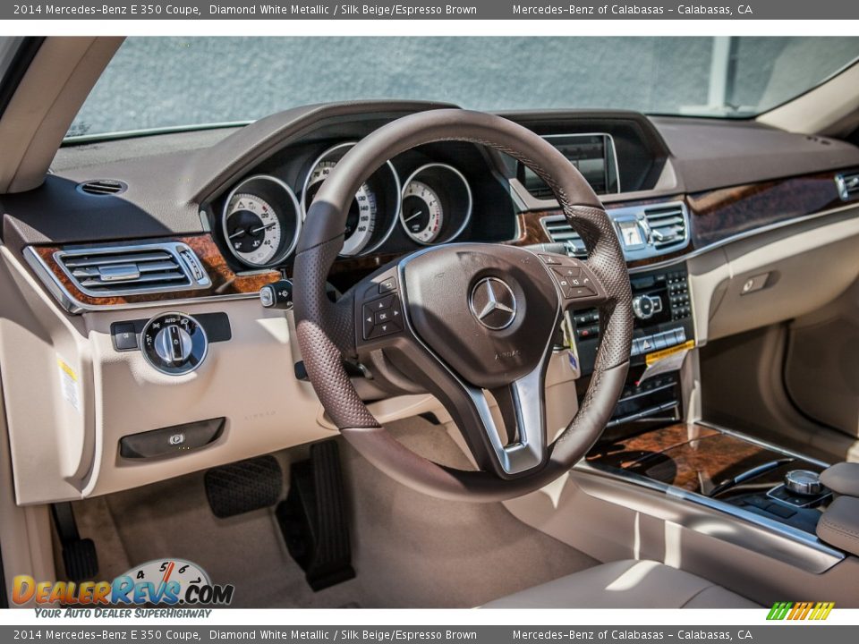 2014 Mercedes-Benz E 350 Coupe Diamond White Metallic / Silk Beige/Espresso Brown Photo #5