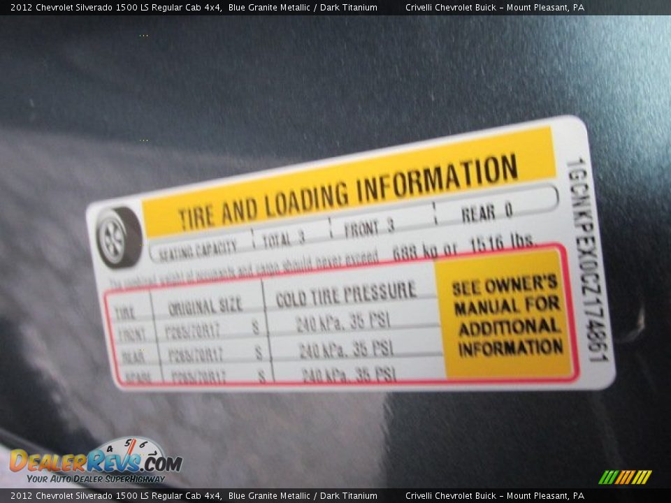 2012 Chevrolet Silverado 1500 LS Regular Cab 4x4 Blue Granite Metallic / Dark Titanium Photo #25