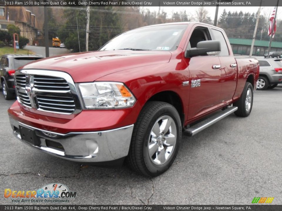 2013 Ram 1500 Big Horn Quad Cab 4x4 Deep Cherry Red Pearl / Black/Diesel Gray Photo #3