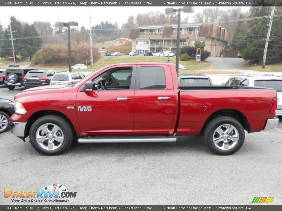 2013 Ram 1500 Big Horn Quad Cab 4x4 Deep Cherry Red Pearl / Black/Diesel Gray Photo #4