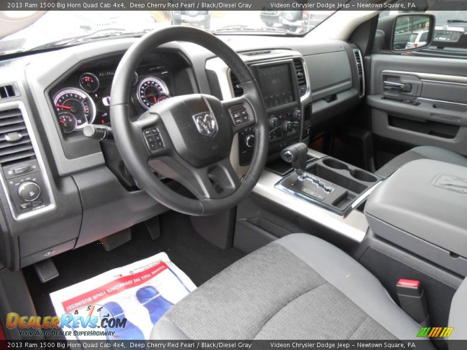 2013 Ram 1500 Big Horn Quad Cab 4x4 Deep Cherry Red Pearl / Black/Diesel Gray Photo #9