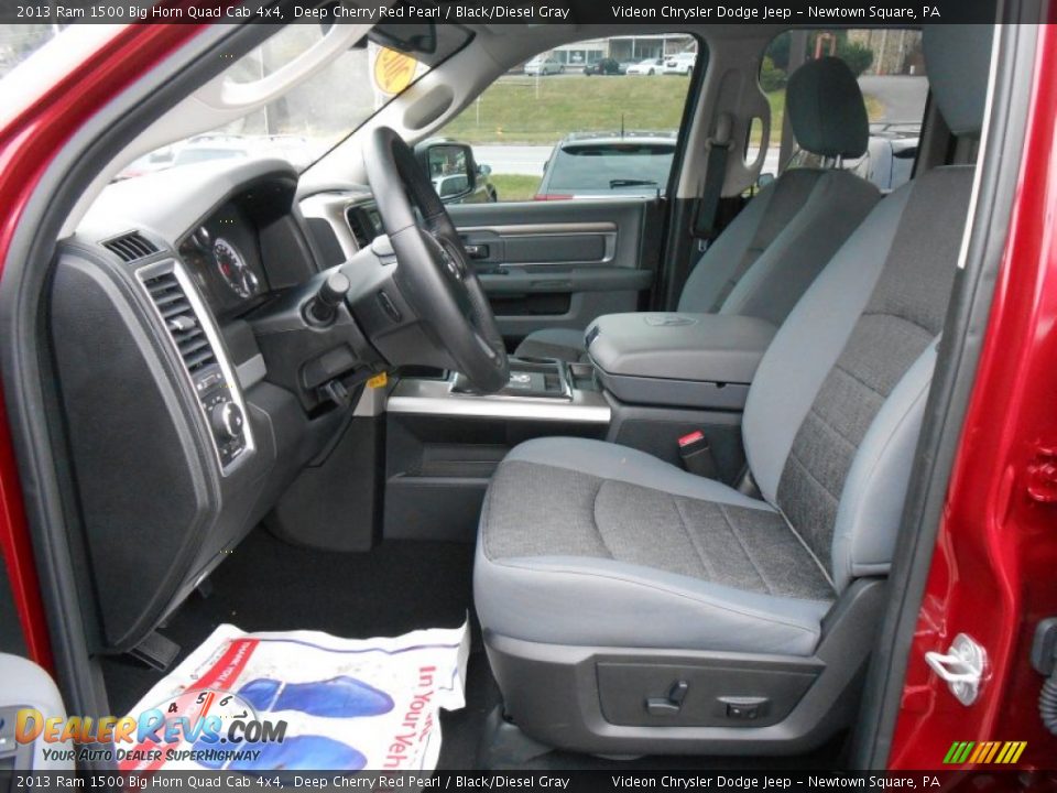 2013 Ram 1500 Big Horn Quad Cab 4x4 Deep Cherry Red Pearl / Black/Diesel Gray Photo #10