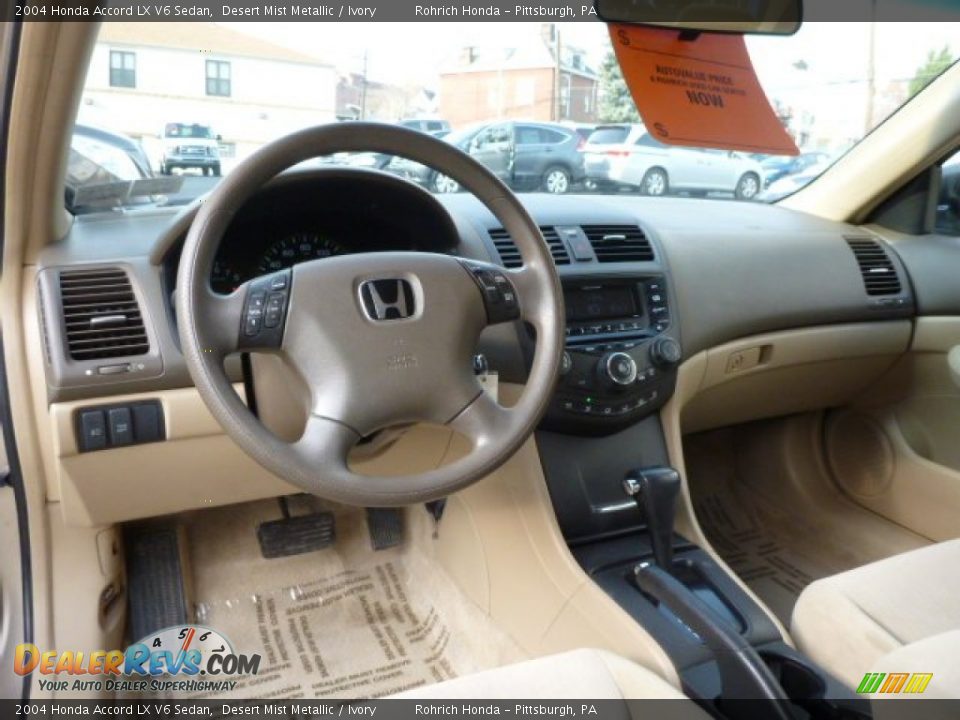 Ivory Interior - 2004 Honda Accord LX V6 Sedan Photo #6