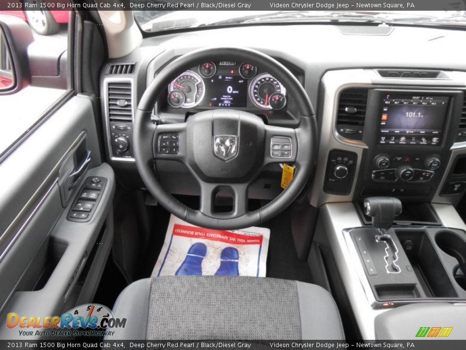 2013 Ram 1500 Big Horn Quad Cab 4x4 Deep Cherry Red Pearl / Black/Diesel Gray Photo #19