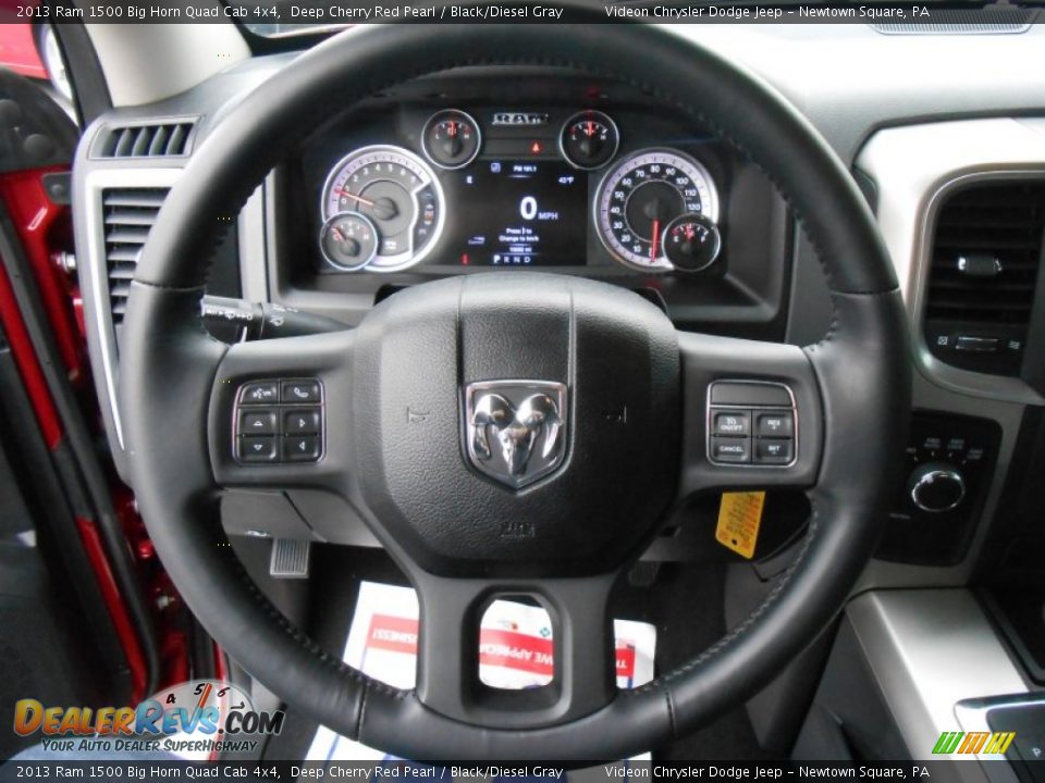 2013 Ram 1500 Big Horn Quad Cab 4x4 Deep Cherry Red Pearl / Black/Diesel Gray Photo #24