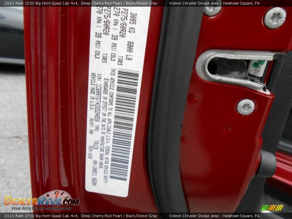 2013 Ram 1500 Big Horn Quad Cab 4x4 Deep Cherry Red Pearl / Black/Diesel Gray Photo #26