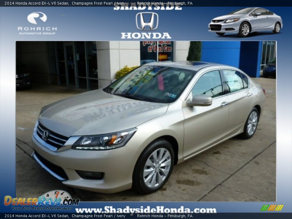2014 Honda Accord EX-L V6 Sedan Champagne Frost Pearl / Ivory Photo #1