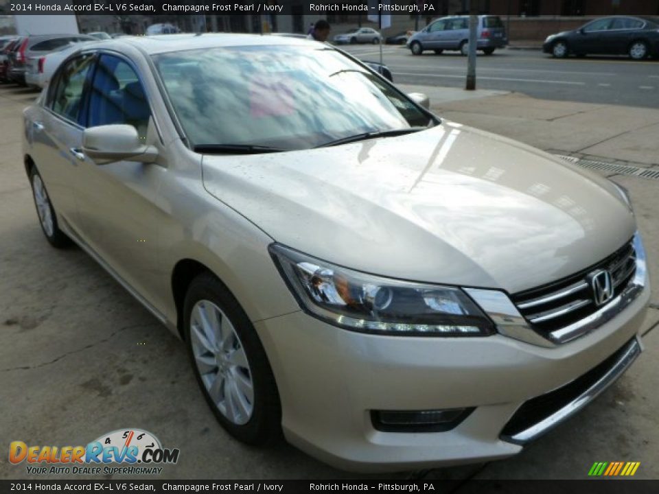 2014 Honda Accord EX-L V6 Sedan Champagne Frost Pearl / Ivory Photo #9