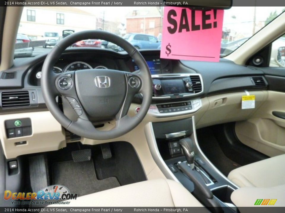 2014 Honda Accord EX-L V6 Sedan Champagne Frost Pearl / Ivory Photo #14