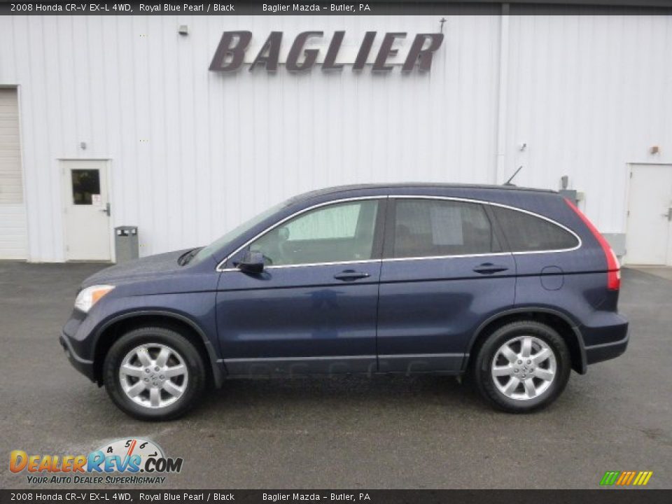 2008 Honda CR-V EX-L 4WD Royal Blue Pearl / Black Photo #1