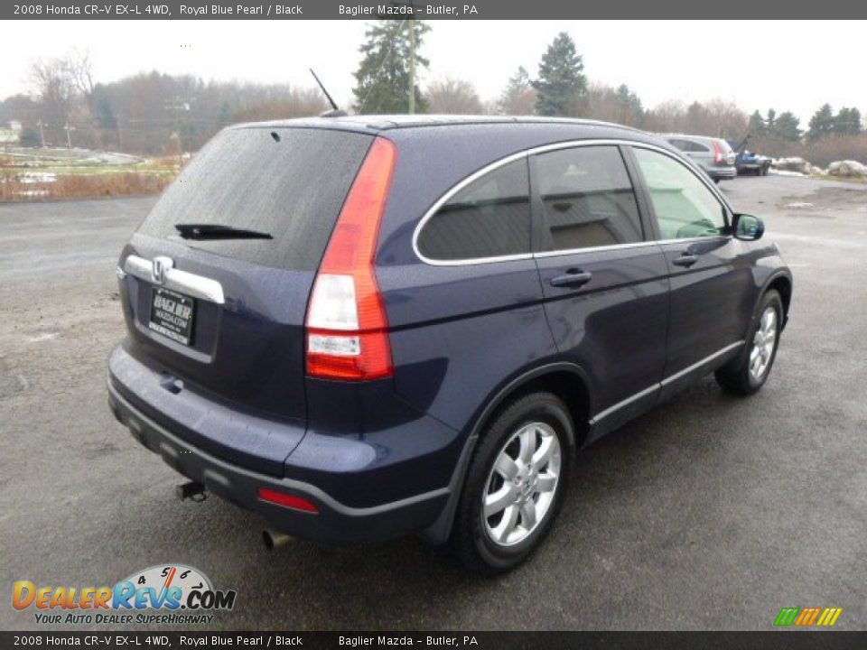 2008 Honda CR-V EX-L 4WD Royal Blue Pearl / Black Photo #6