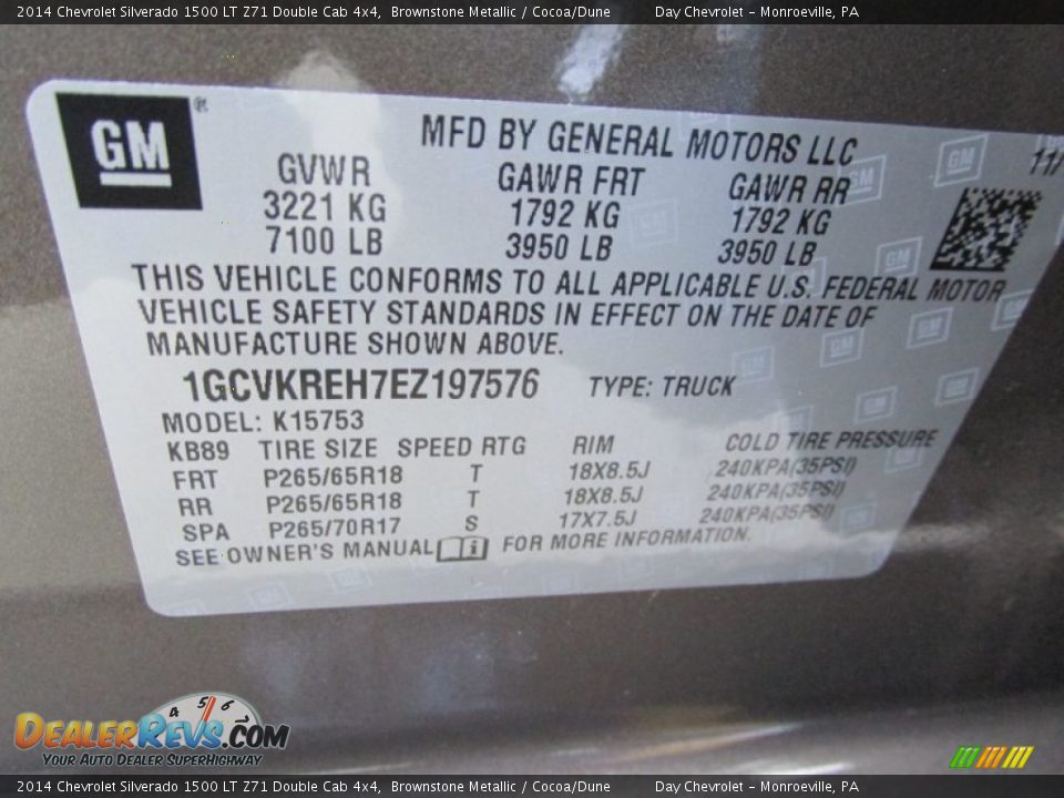2014 Chevrolet Silverado 1500 LT Z71 Double Cab 4x4 Brownstone Metallic / Cocoa/Dune Photo #19