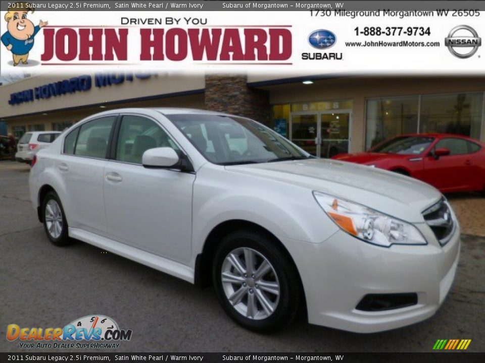 2011 Subaru Legacy 2.5i Premium Satin White Pearl / Warm Ivory Photo #1
