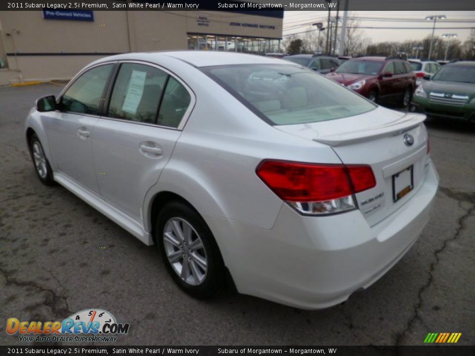 2011 Subaru Legacy 2.5i Premium Satin White Pearl / Warm Ivory Photo #9