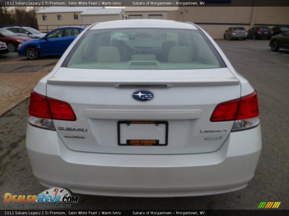 2011 Subaru Legacy 2.5i Premium Satin White Pearl / Warm Ivory Photo #10