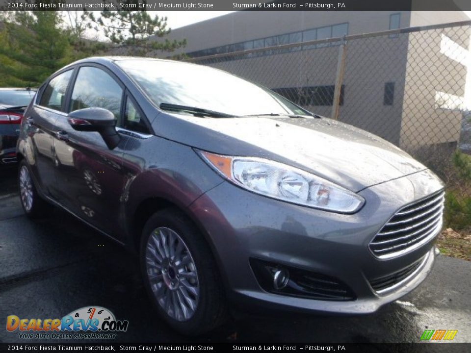 2014 Ford Fiesta Titanium Hatchback Storm Gray / Medium Light Stone Photo #1