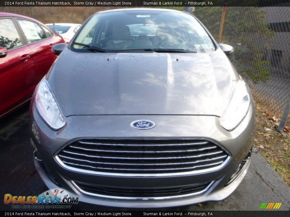 2014 Ford Fiesta Titanium Hatchback Storm Gray / Medium Light Stone Photo #5