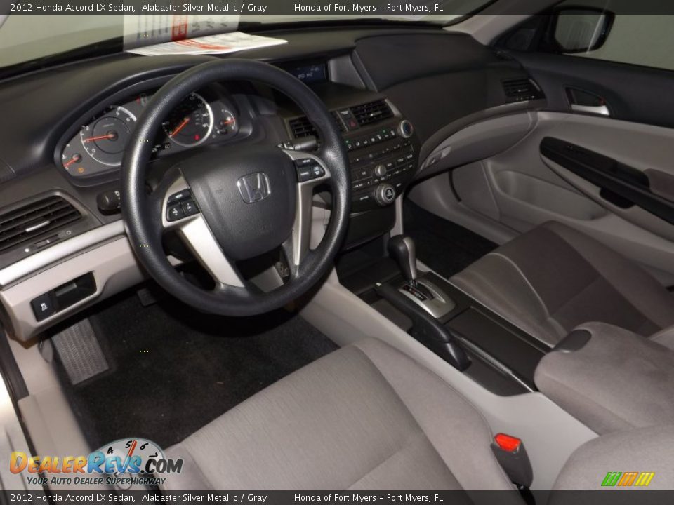 2012 Honda Accord LX Sedan Alabaster Silver Metallic / Gray Photo #13