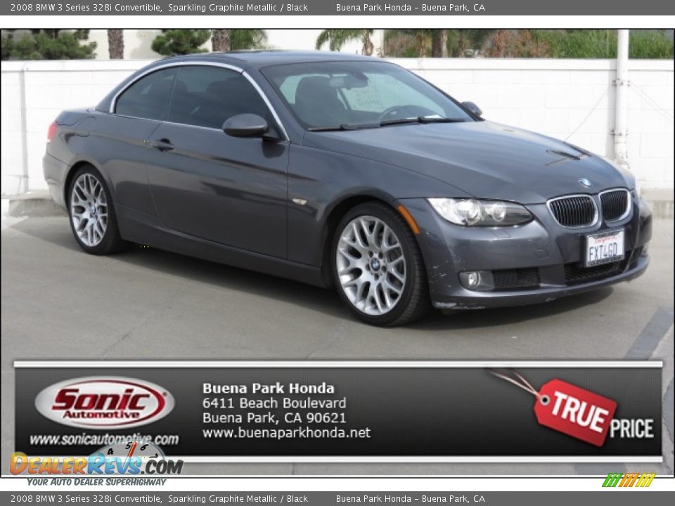 2008 BMW 3 Series 328i Convertible Sparkling Graphite Metallic / Black Photo #1