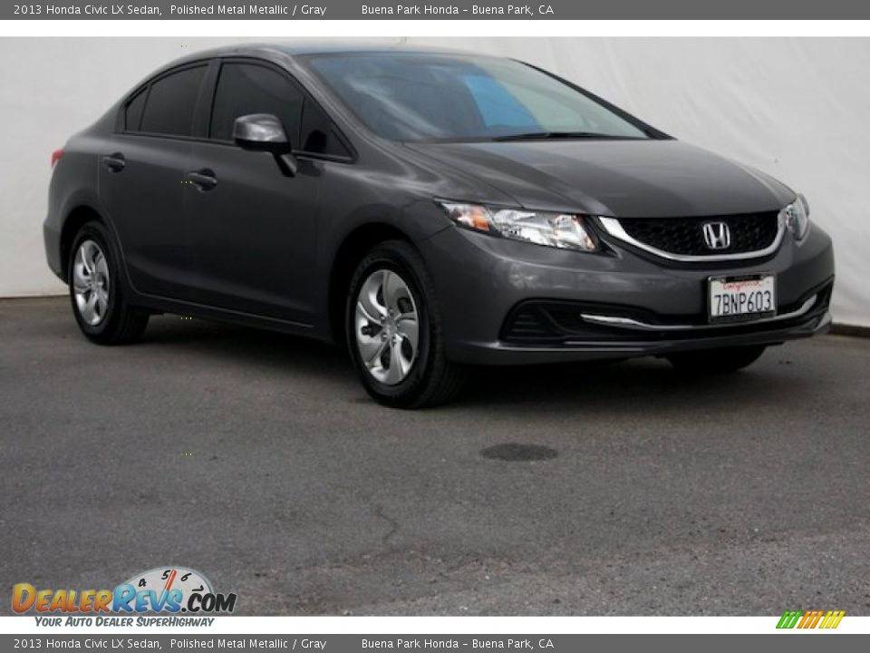 2013 Honda Civic LX Sedan Polished Metal Metallic / Gray Photo #1