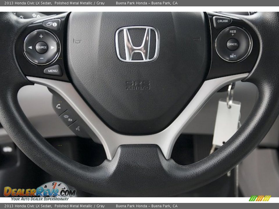 2013 Honda Civic LX Sedan Polished Metal Metallic / Gray Photo #6