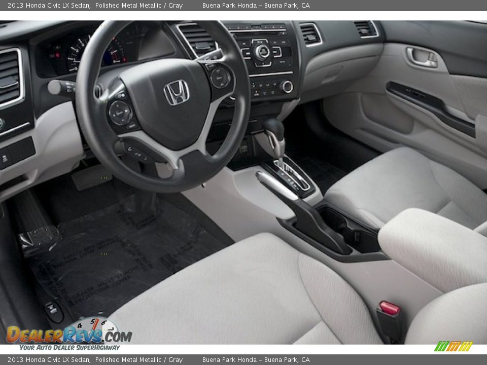 2013 Honda Civic LX Sedan Polished Metal Metallic / Gray Photo #12