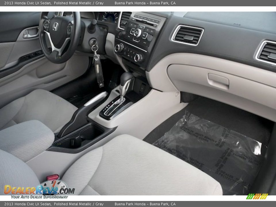 2013 Honda Civic LX Sedan Polished Metal Metallic / Gray Photo #20