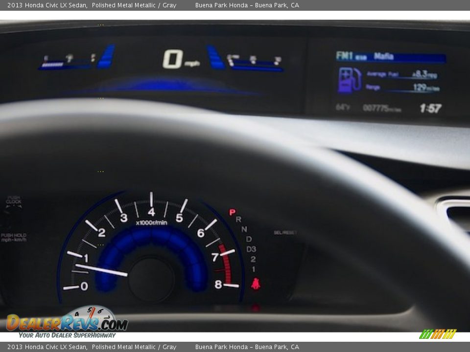 2013 Honda Civic LX Sedan Polished Metal Metallic / Gray Photo #22
