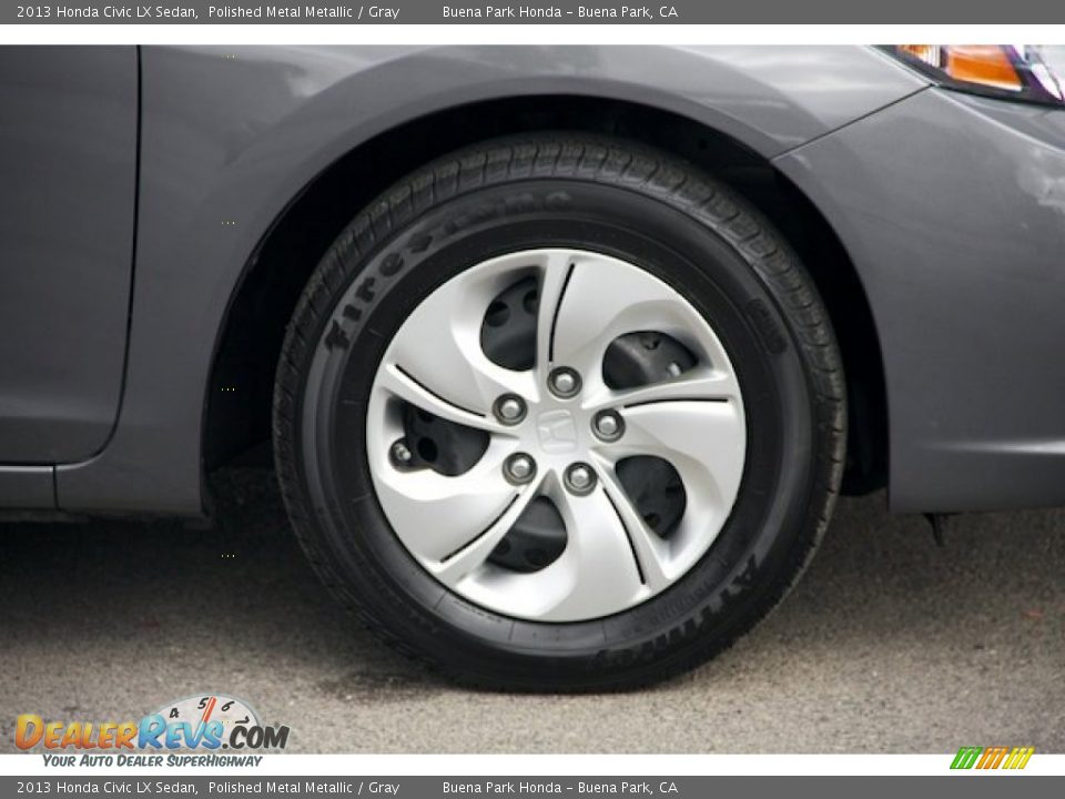 2013 Honda Civic LX Sedan Polished Metal Metallic / Gray Photo #30