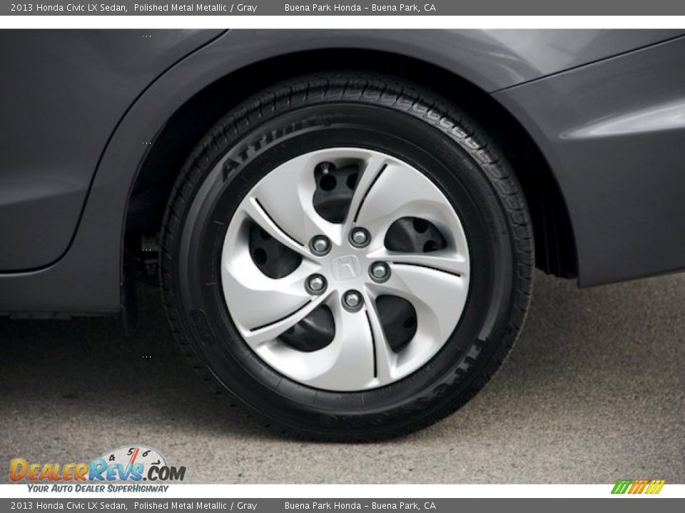 2013 Honda Civic LX Sedan Polished Metal Metallic / Gray Photo #31