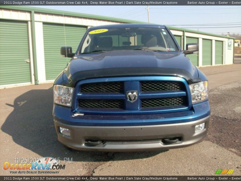 2011 Dodge Ram 1500 SLT Outdoorsman Crew Cab 4x4 Deep Water Blue Pearl / Dark Slate Gray/Medium Graystone Photo #2